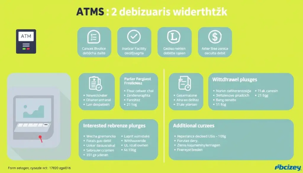 Infografika przedstawiająca różne opłaty związane z debetem w bankomacie