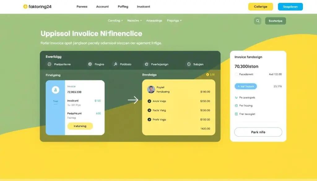 Interfejs platformy Faktoring24 pokazujący proces finansowania faktur online Interfejs platformy Faktoring24 pokazujący proces finansowania faktur online