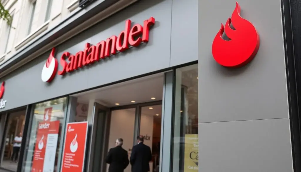 Oddział Santander Bank Polska z charakterystycznym czerwonym logo
