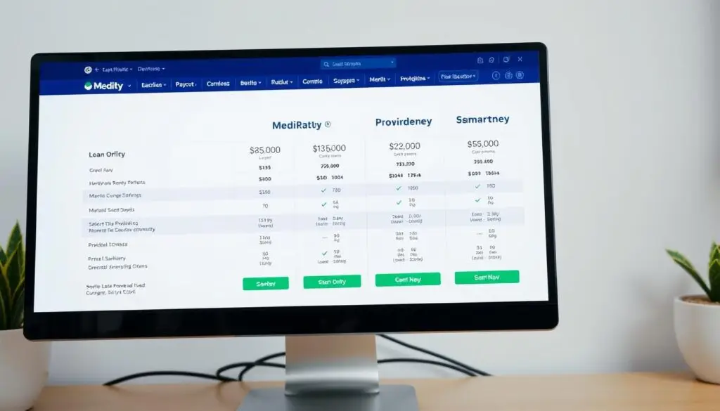 Porównanie ofert MediRaty, Provident i Smartney na ekranie komputera Porównanie ofert MediRaty, Provident i Smartney na ekranie komputera