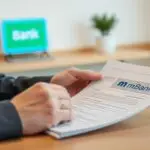 Przygotowanie do zamknięcia konta w mBanku - osoba sprawdzająca dokumenty bankowe